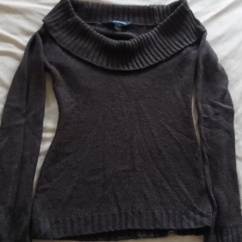 Off The Shoulder Dark Grey Sweater